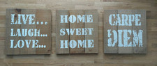 Depot Holzbilder 3 Stück Dekoration Deko Holz Bilder Home sweet Home Carpe Diem 