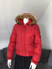 Damen / Mädchen Jacke K - Gr. S / M 36 / 38 rot kurz m. passendem Hals/KopfTuch