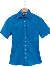 UMANI Hemd-Bluse Damen Bluse Gr. DE 34 blau Casual-Look