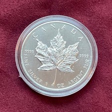 1 Unze Silber - Maple Leaf  - Kanada 2009 oder 2013 - 31,1 g Feinsilber / Kapsel