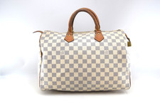 Echte Louis Vuitton Speedy 35 Handtasche Damier Azur Canvas N41535 LV 52831