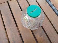 Spartopf in Fußballform. Oberglas Austria. Glas. Spardose
