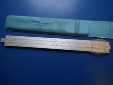 Reiss Metall Rechenschieber 3223 mit Schutzhülle Aluminium original aus DDR Zeit