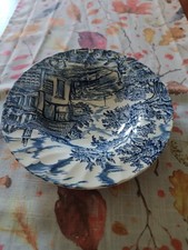 1  The Hunter by Myott   Hand Engraved Suppenteller blau 1982 Ersatzteller