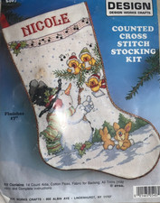 STICKPACKUNG *STOCKING KIT* SET WEIHNACHTS-KAMINSTRUMPF - Fa. JUNGHANS