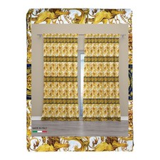 VERSUS Luxus Vorhang Löwenköpfe cm.160X300 hergestellt MADE in ITALY Leinenmisch