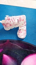 Damen Sneaker Gr.40 Weiß/rosa Totenkopf Blumenprint
