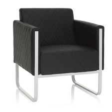 Clubsessel Loungesessel Loungesofa Schwarz PU 1-Sitzer ARUBA STEP hjh OFFICE