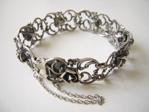 835 silber armband rosen - silber,