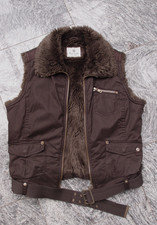 Esprit de  corp. 1968 38 40 42 Weste Fell dunkelbraun braun Damenweste M L