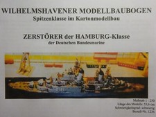 Zerstörer der Hamburg Klasse Wilhelmshavener Modellbaubogen Bastelbogen