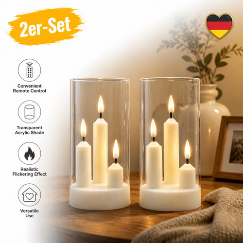 2er set led kerze - set,