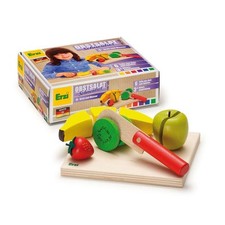 Erzi Schneide-Set Obst-Salat aus Holz Zubehör Kaufladen Kinderküche