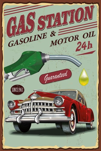 Blechschild 20x30 gas station - 20x30,