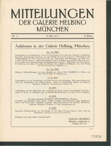 Mitteilungen der galerie - mitteilungen,