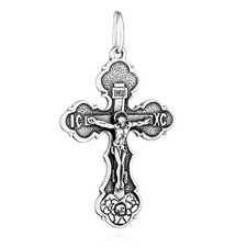 Kettenanhänger Jesus Kreuz 925 Silber Orthodoxe Anhänger Glaubenssymbol 6329