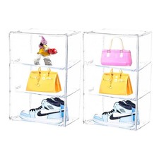 Vaian Handtasche Box, Acryl Kunststoff Aufbewahrungsbox, Transparent stapelbar