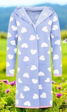 TRAUMHAFT edler Strickmantel ZWILLINGSHERZ Long-Strickjacke  S/M Herzen 90,-€ bl