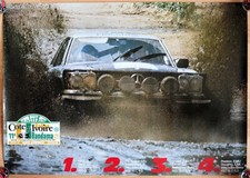 original Mercedes Plakat Poster "Afrika Rallye" 1979 Sieg für Mercedes 450 SLC
