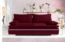 Nova Via Schlafsofa, wahlweise mit Kaltschaum, Faber Rot, RGB-LED Beleuchtung 