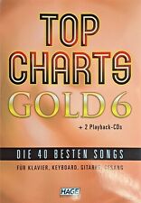 TOP CHARTS GOLD 6 + 2 Playback-CD's, f.  Klavier-Keyb.-Git.-Gesang - Nr. 15416