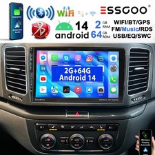 9" 2+64GB Android 14 Autoradio GPS SAT Navi Für Seat Alhambra 2 VW Sharan II 7N