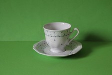 Eschenbach La Reine Blaue Punkte Kaffeetasse und Untertasse Tasse Untere Gedeck