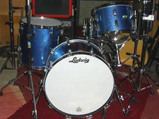 LUDWIG vintage SHELL SET, blue sparkle, 22-13-16, Schlagzeug, maple drum set
