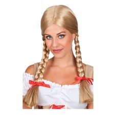 Perücke Damen Mittelscheitel geflochtene Zöpfe, Adelheid, blond,Heidi,Karneval