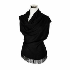 Abend Stola Schwarz  evening stole Black Fransen Perlen Glitzer 