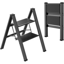 Klappleiter, Alu, 2-Stufen, rutschfest, belastbar, klappbar, leichte Leiter