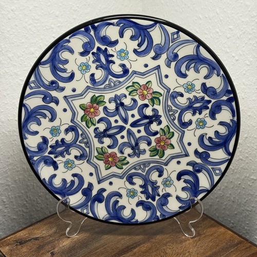 Wandteller 27cm keramik blau - 27cm,