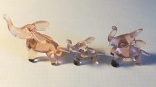 Konvolut sehr kleiner Elefanten aus Glas 3xrosa