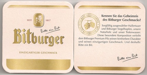Bitburger bierdeckel - bitburger,