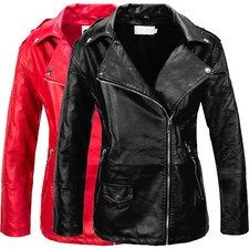 Damen Kunstleder Jacke