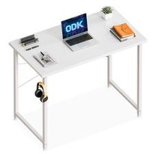 ODK Kleiner Schreibtisch, 80×40cm Computertisch Bürotisch Mit Kopfhörer Halte...