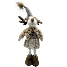 Elch mit ausziehbaren Beine Beige/Braun ca. 73 cm Weihnachten Weihnachtsdeko