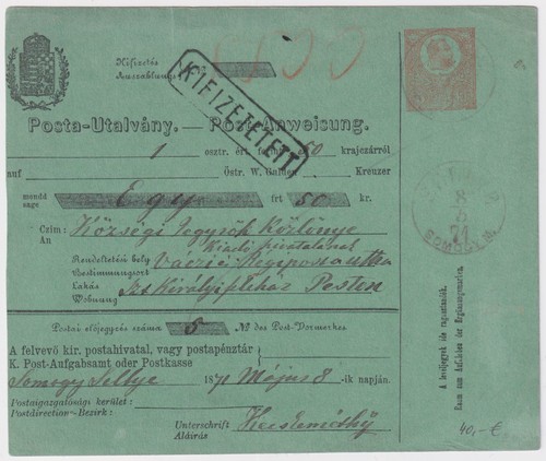 Ungarn ganzsache postanweisung - ungarn,