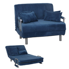 B-Ware Schlafsessel MCW-K29, Klappsessel, 190x100cm, Cord 330g/m², blau