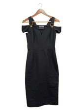 VERSACE JEANS COUTURE Bleistiftkleid Elegant Midi Schwarz Gr. 38