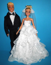 %*Barbie Brautpaar*Braut+Bräutigam*Barbie im hübschen Brautkleid*Ken im Anzug*%