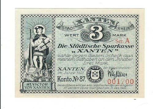 Notgeld xanten stadt - notgeld,