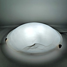 Vintage Hufnagel Plafoniere 70er/80er Milchglas Deckenlampe Ø40cm 2-flammig