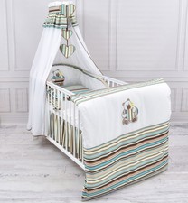 4-7 tlg. Baby-Bettset mit Stickerei Bettwäsche Himmel