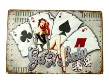 Blechschild  "Get'n Lucky" Las