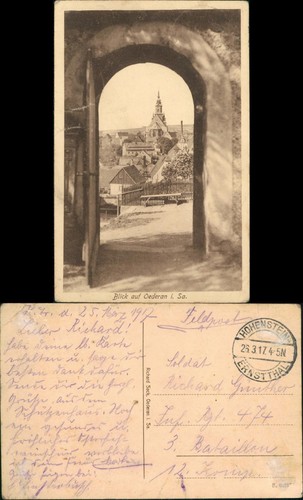 Ansichtskarte oederan stadt - ansichtskarte,