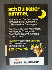 FEISTEL Feuerwerk Plakat Ach du lieber Himmel 80er Jahre A2 Pyro Silvester