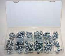 Schmiernippel Hydraulik Fettnippel Sortiment  M6 M8 M10 in gerade 45 90° 100-tlg