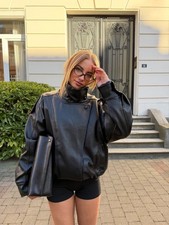 Oversize Kunstleder Blazer