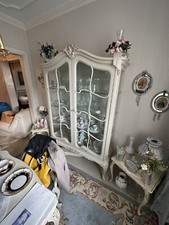 Vitrine Weiß Schauschrank  Rokoko von 1979